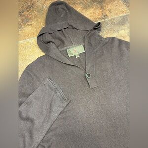 7 For All Mankind Cashmere Dark Gray Hooded Sweater